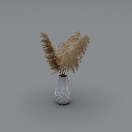 Pampas Grass Vase 3D model