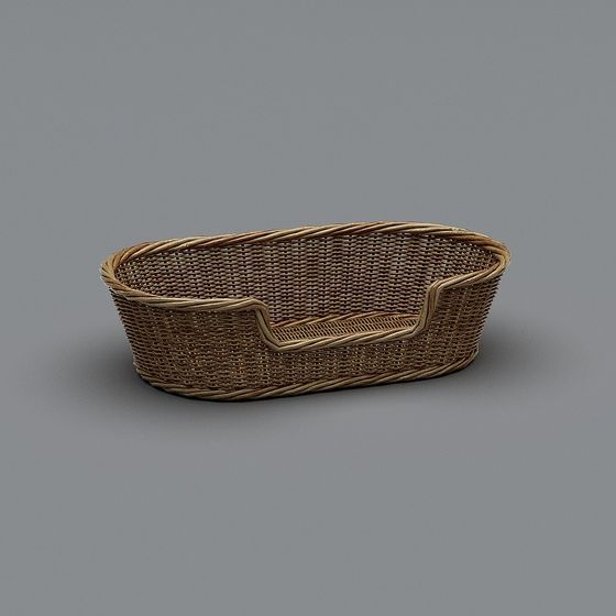 Low-Poly Weaving Basket 3D Model