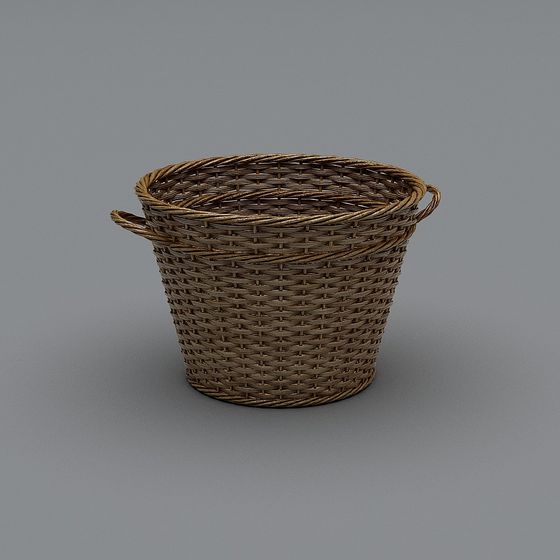Rustic Woven Basket 3D model