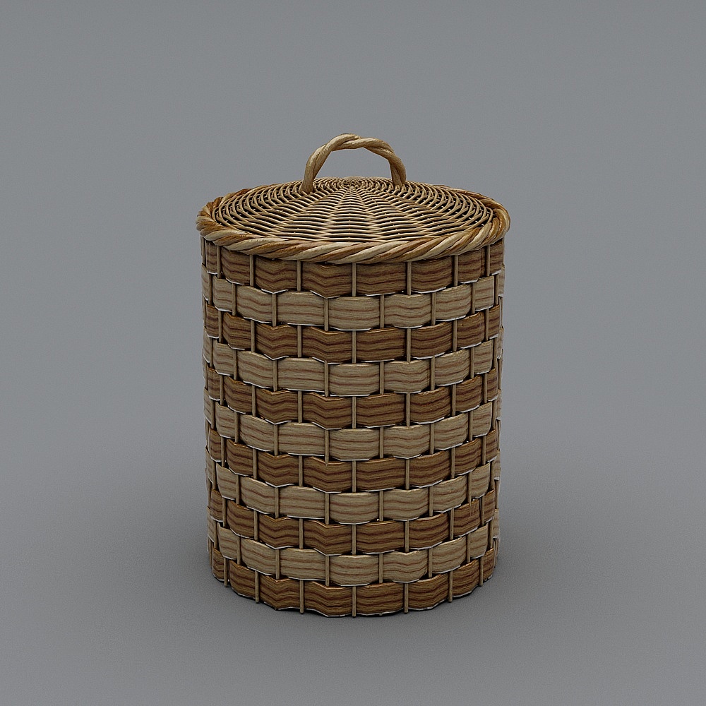Nordische Rattan Körbe Sammlung - Rattan Korb mit Deckel