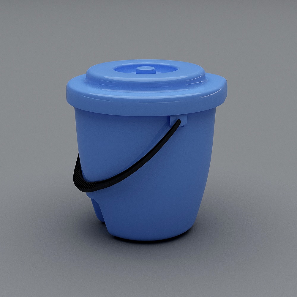 Modern Blue Plastic Barrel 3D model