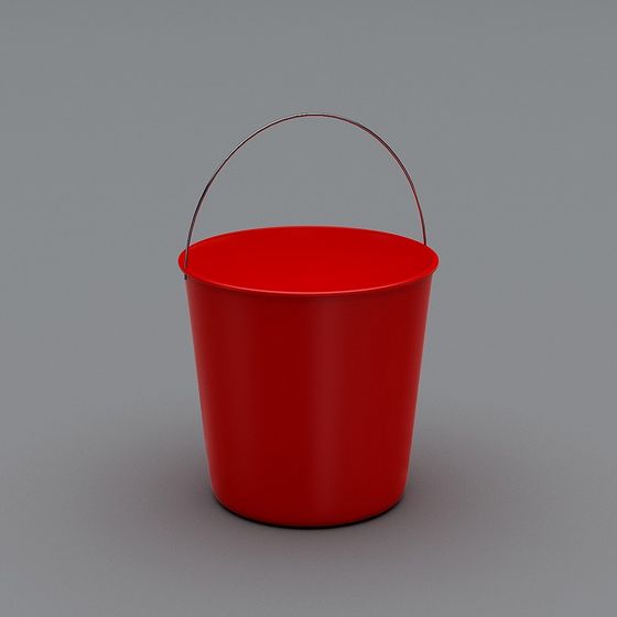 Vibrant Red Bucket 3D model