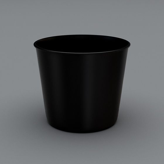 現代モップ - 黒いゴミ箱