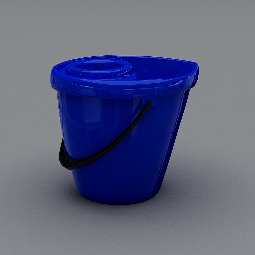Vibrant Blue Bucket 3D Model for Creative Projects