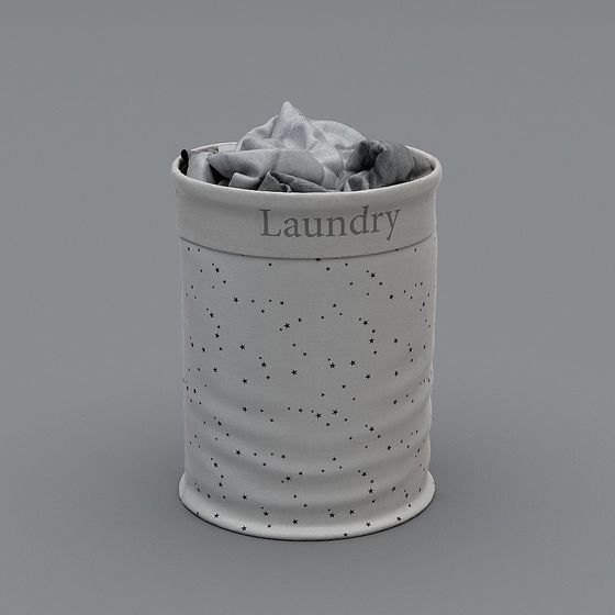 Chic Laundry Basket 3D model for Home Decor