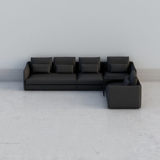 Chic Low-Polygon Sofa 3D model for Creative Spaces