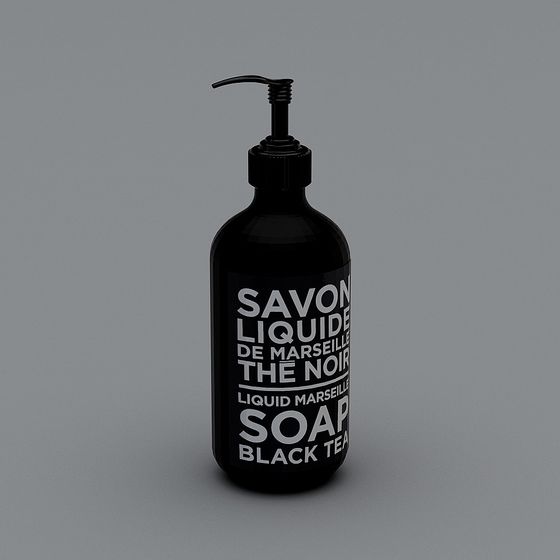 Futuristic Black Liquid Soap Bottle 3D model