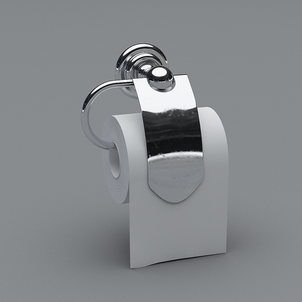 Low-Poly Bathroom Tissue Holder 3D model