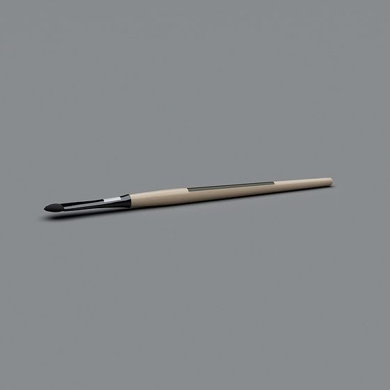Elegant Low-Poly Makeup Brush 3D Model