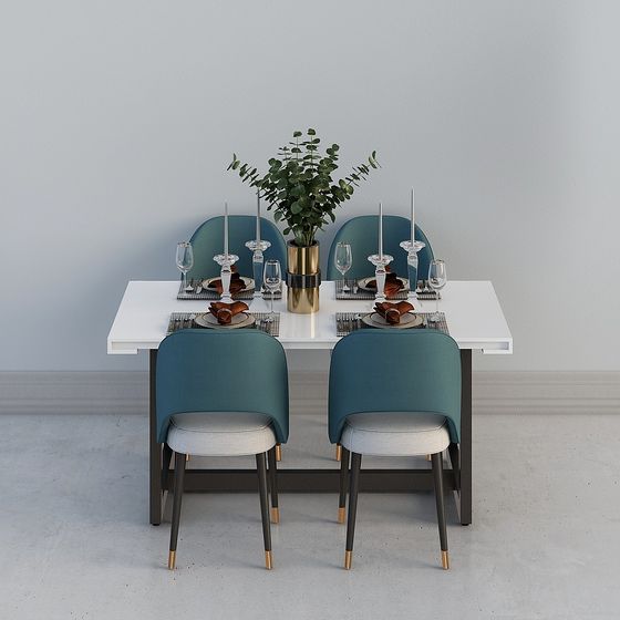 Elegant Dining Table 3D model for Modern Spaces