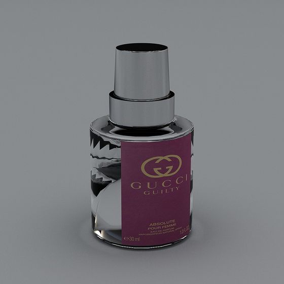 Stylish Gucci Guilty Absolute Perfume Bottle 3D Model
