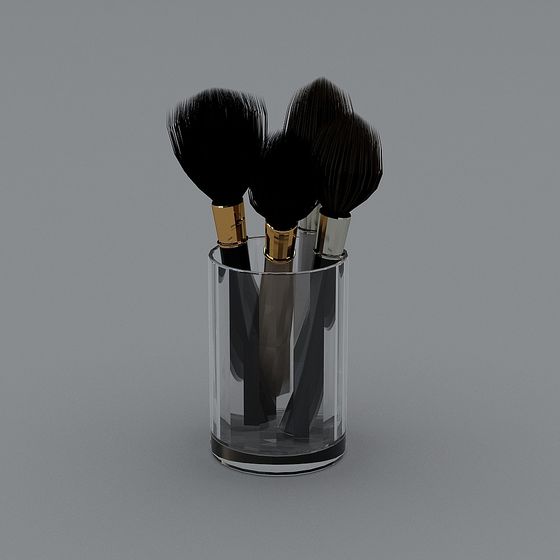 Elegant Low-Poly Makeup Brush 3D model
