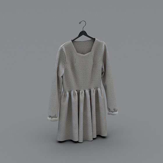 Vintage Knit Dress 3D model