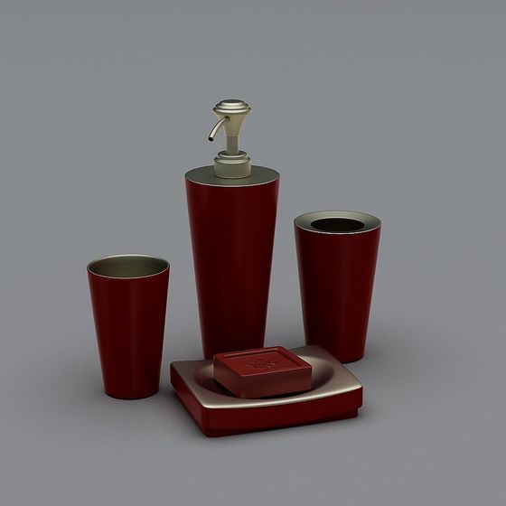 Elegant Bath Accessories 3D model for Modern Design