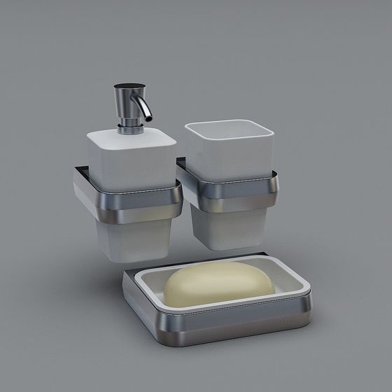 Minimalist Bathroom Accessories 3D model