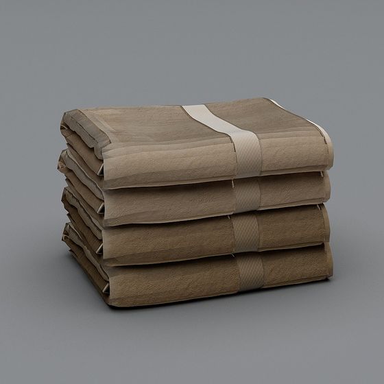 Detailed Brown Paper Bags 3D Model