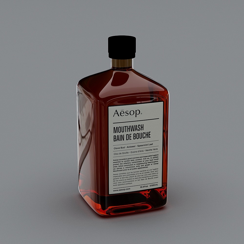 Aesop Mouthwash Bottle 3D Model Design