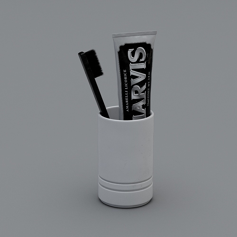 현대 화장실 세척 용품 - 칫솔 치약 조합