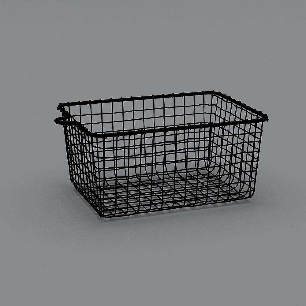 Stylish Metal Mesh Basket 3D model for Modern Interiors
