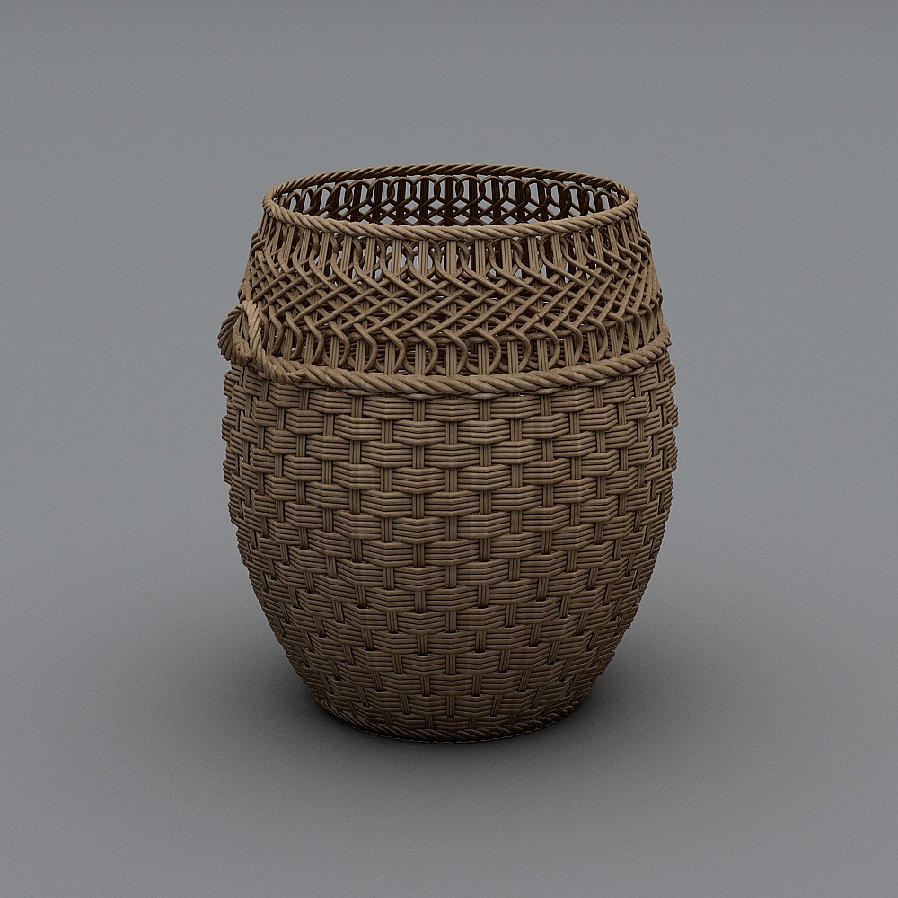 Modern Woven Storage Basket Combination-Woven Rattan Cylinder Storage Basket
