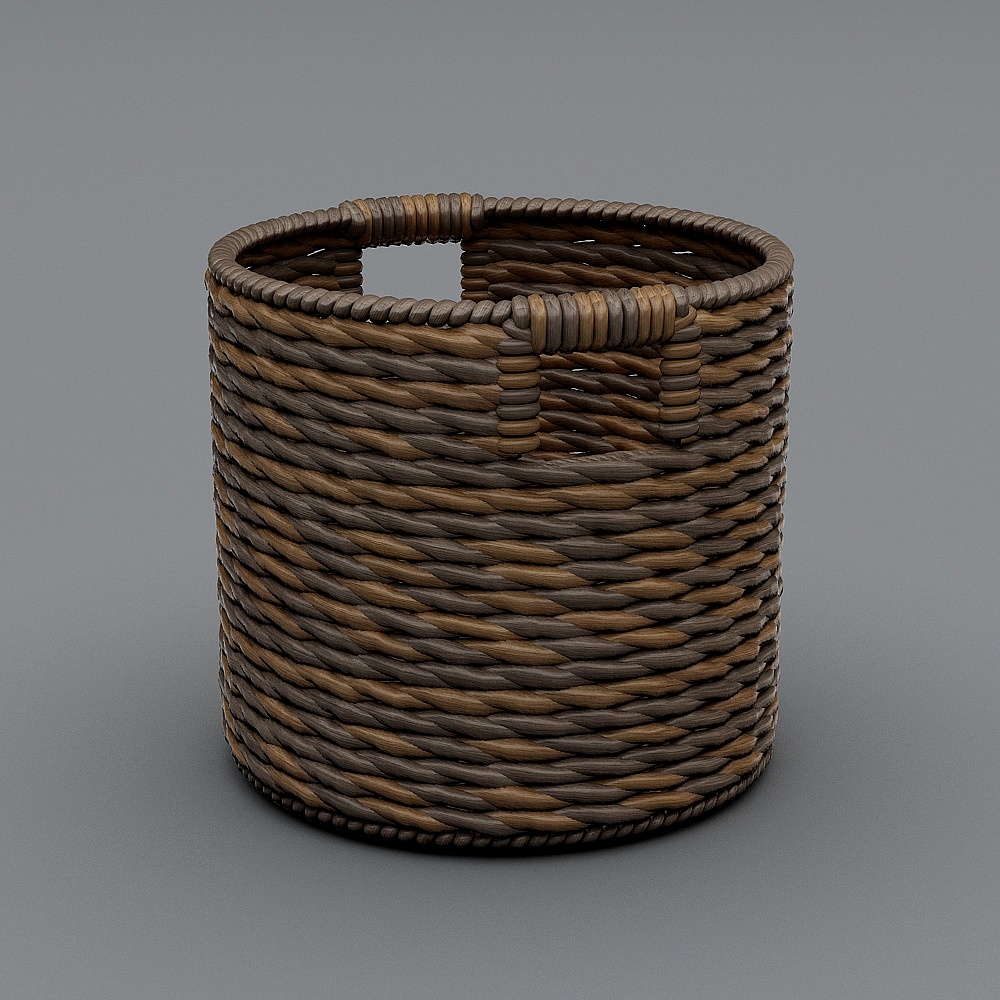 Paniers cylindriques en rotin