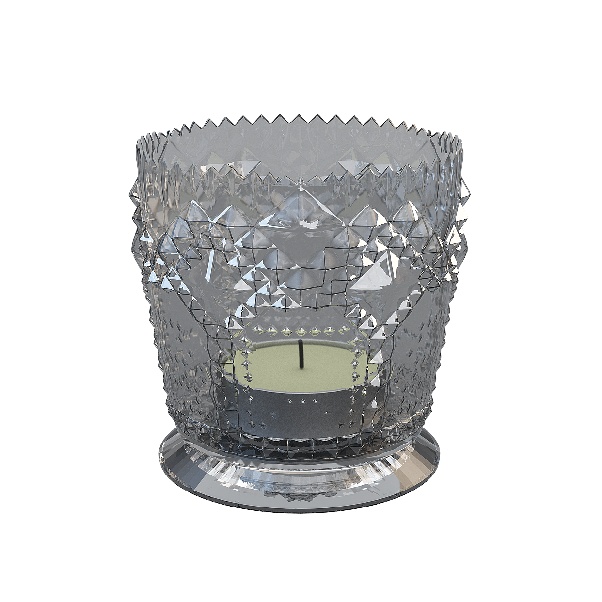 Low Poly Elegant Candle Holder – Frosted Glass Design