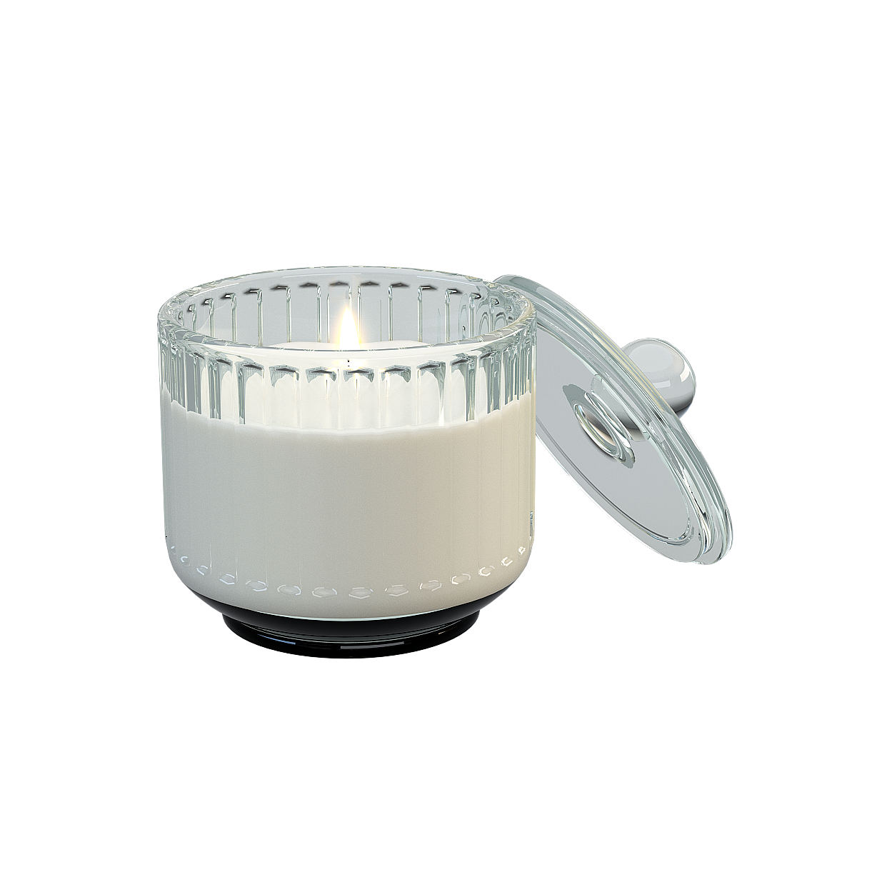 Low Poly Aromatherapy Candle 3D Model – Glass & Wax