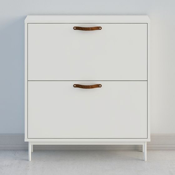 Elegant White Shoe Cabinet 3D model