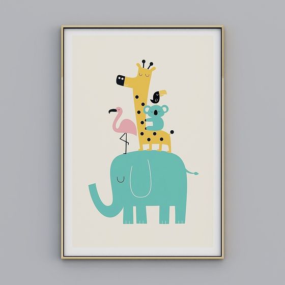 Animal Paradise 3D Model - Whimsical Low-Poly Design