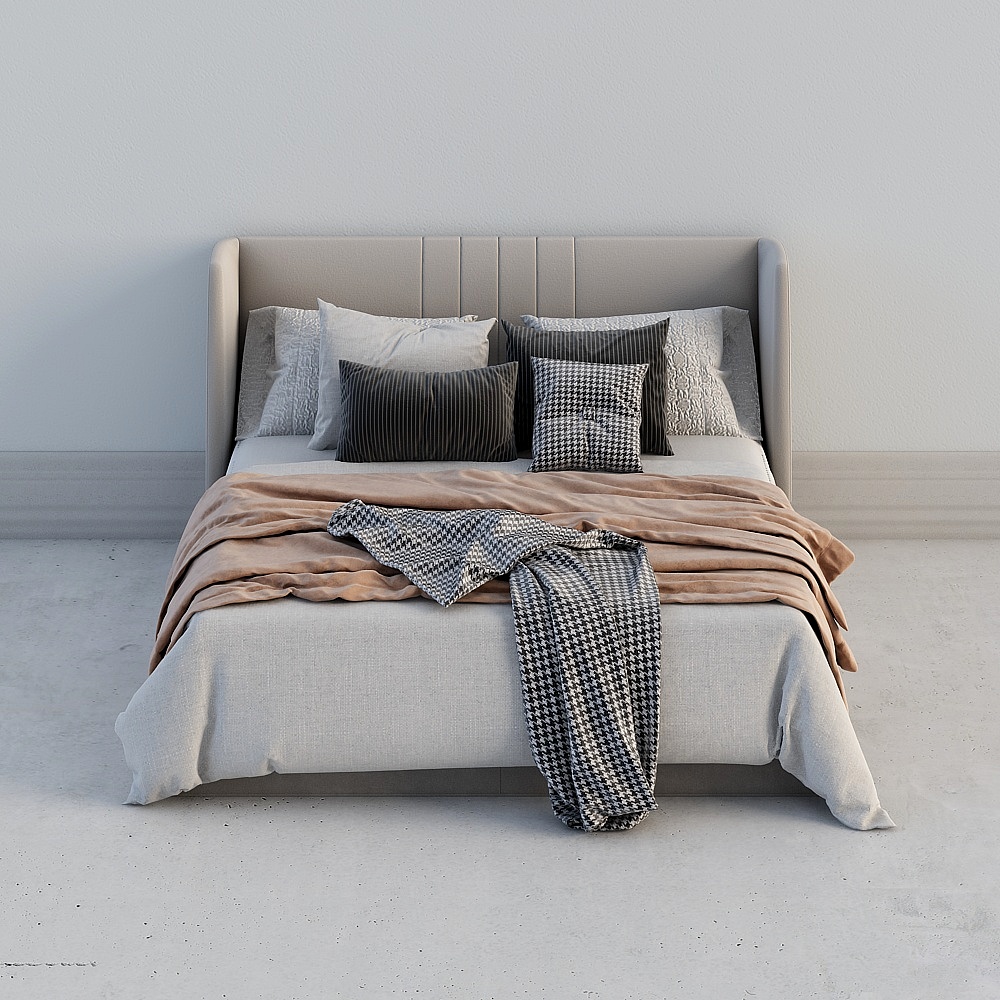 Modern Minimalist 3D Bed Model