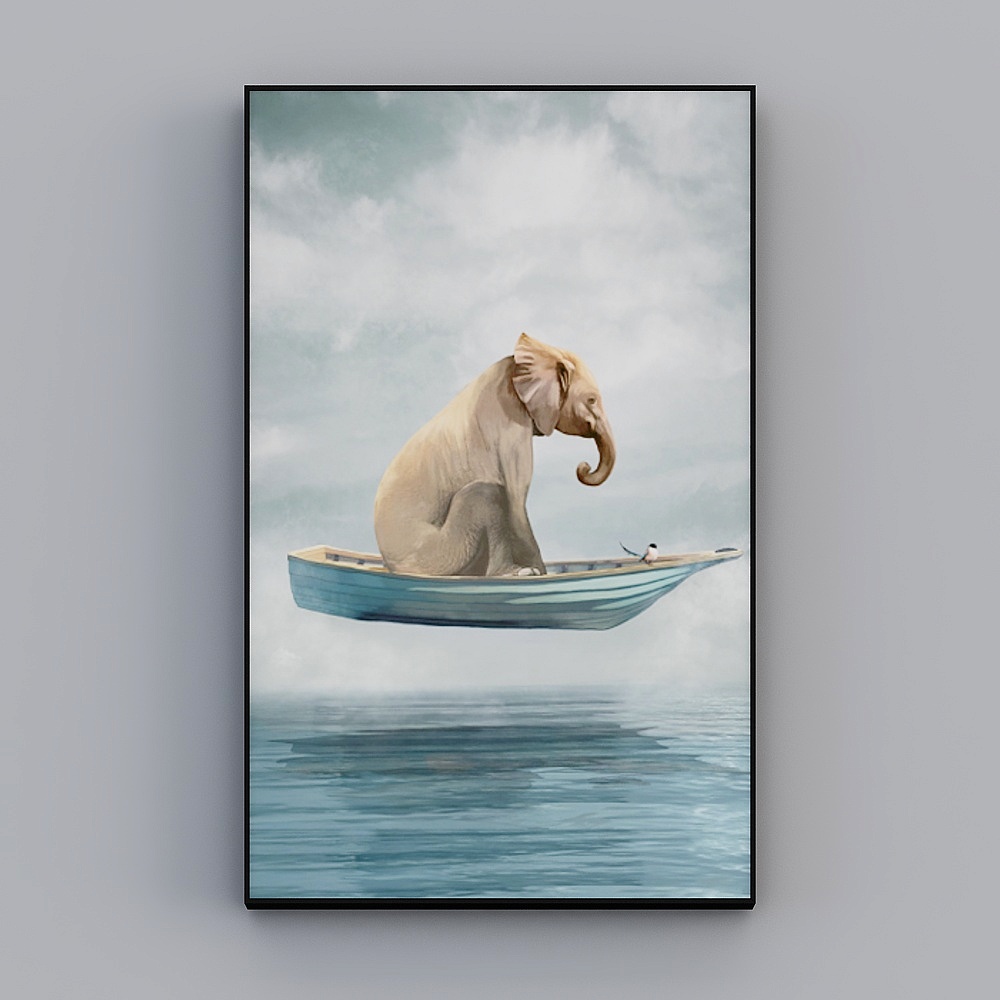 Roshan - Modern Wind - Elephant Minimalist Hyunguan Corridor Decorative Painting - Free World B