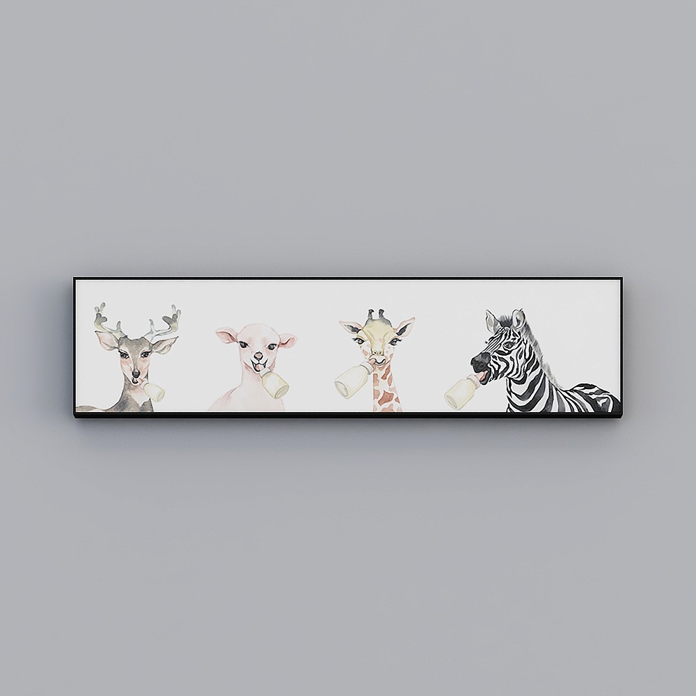 Roshan - Modern Wind Cartoon Animal Children's Room Decorative Painting - Child Companion C