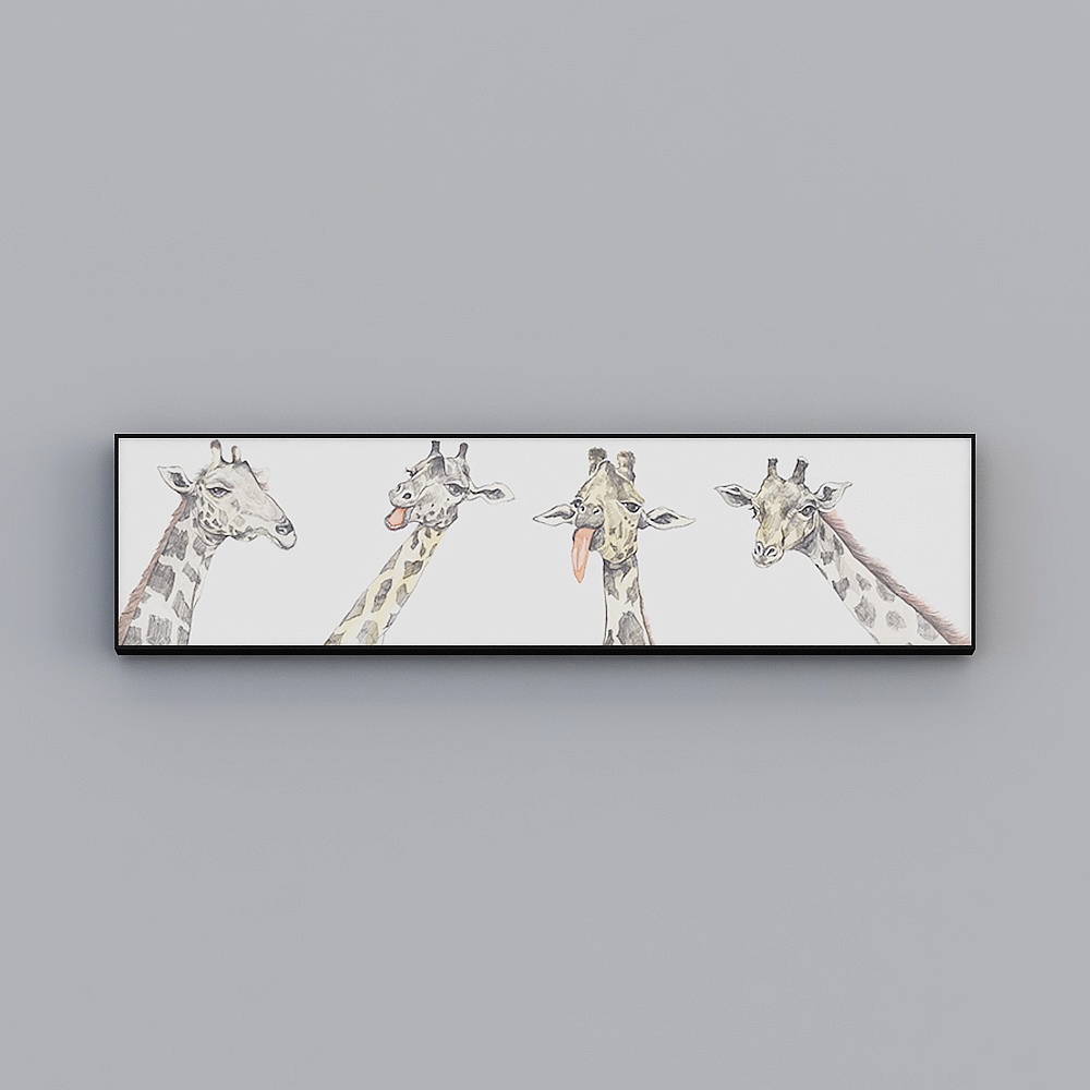 Roshan - Modern Wind Cartoon Animal Children's Room Decorative Painting - Child Companion D