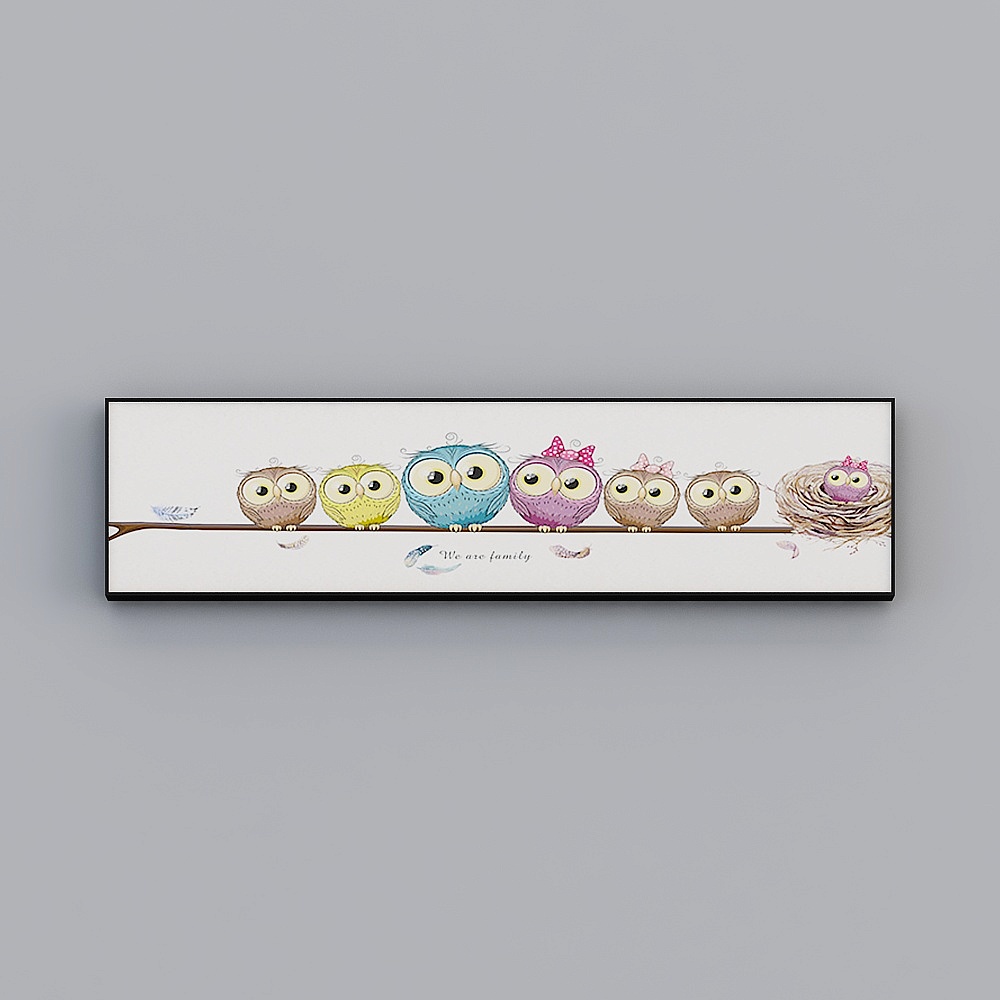 Roshan - 現代卡通風格動物兒童房裝飾畫 - 兒童派對 D