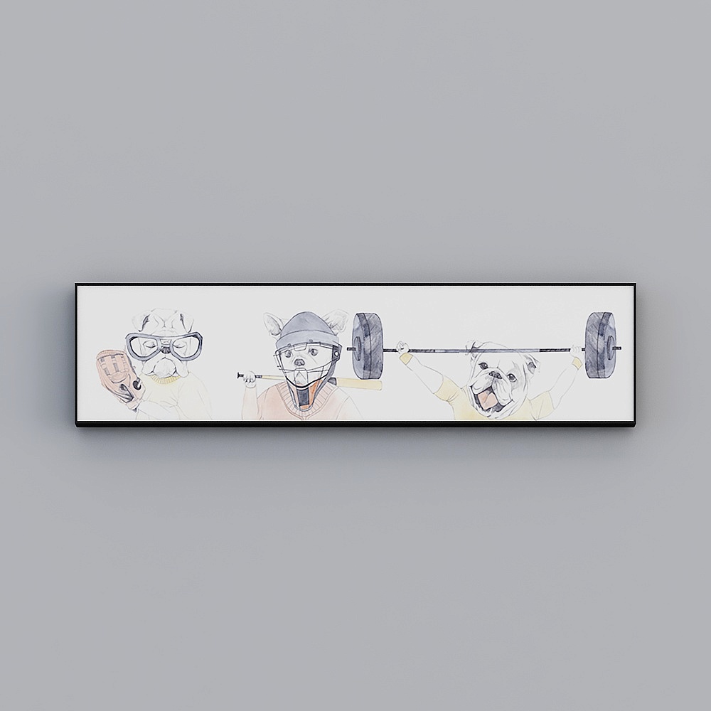 Roshan - Modern Style Cartoon Animal Children's Room Decorative Painting - Child Companion B