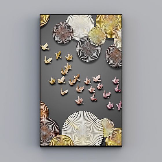 Roshan - 現代風 - 輕奢玄觀九魚圖裝飾畫 - 富貴 B