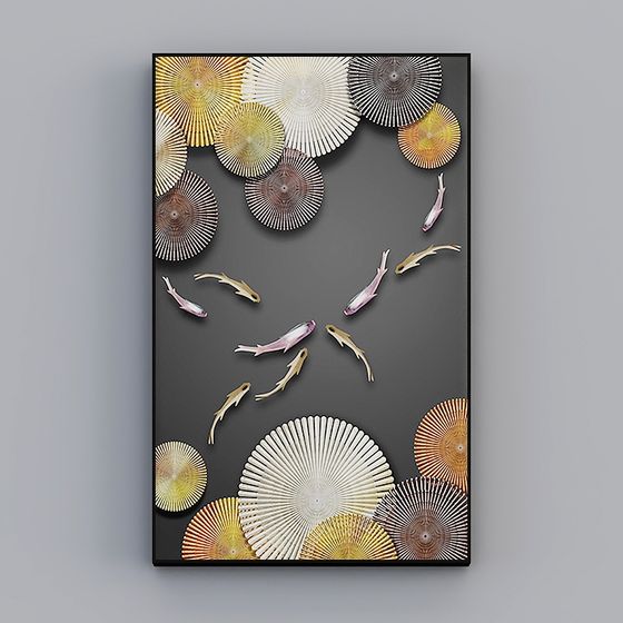 Unique Fan-shaped Fish School 3D model