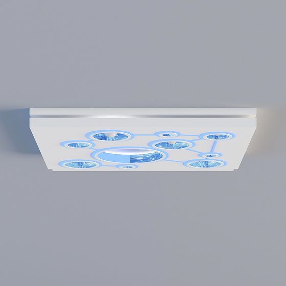 Futuristic Low-Poly Ceiling Light 3D model