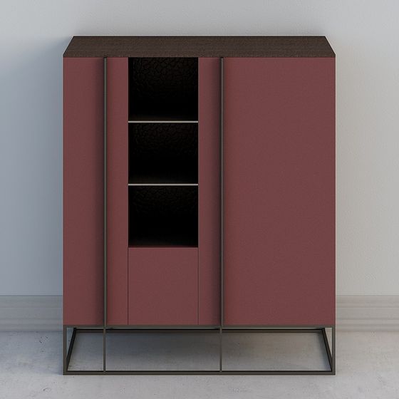Stylish Urban Minimalist Bar Cabinet 3D model