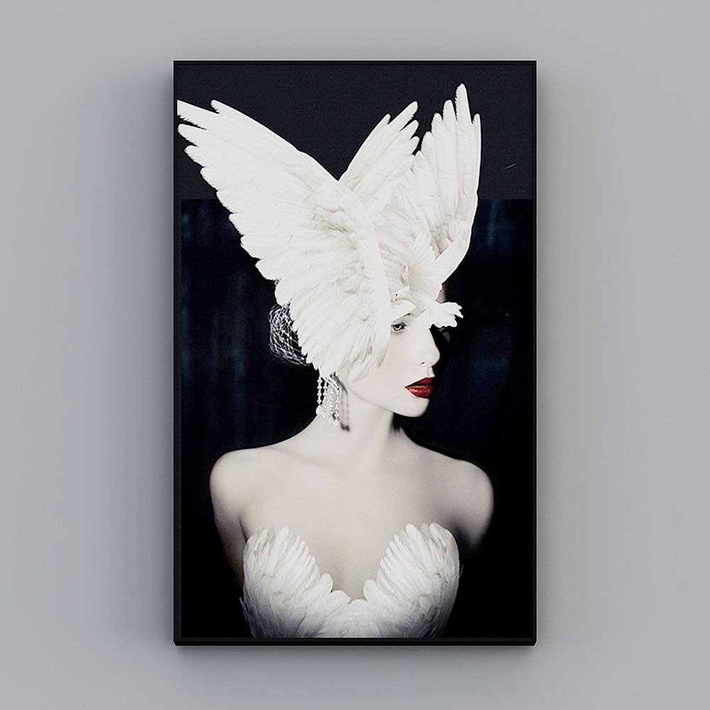 Roshan - Modern Wind - Light Luxury Xuanguan Aisle Decorative Painting - Feather Image C