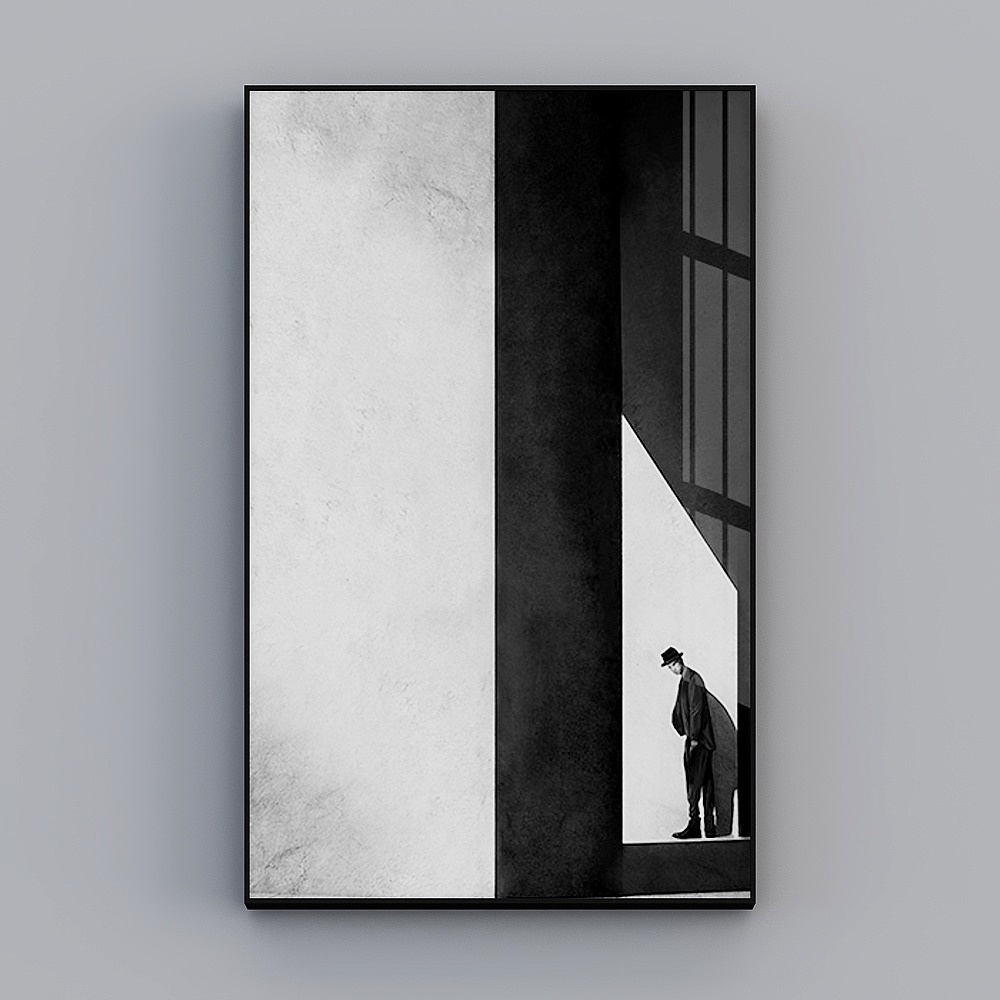 Urban Walker 3D model with Unique Black and White Aesthetic