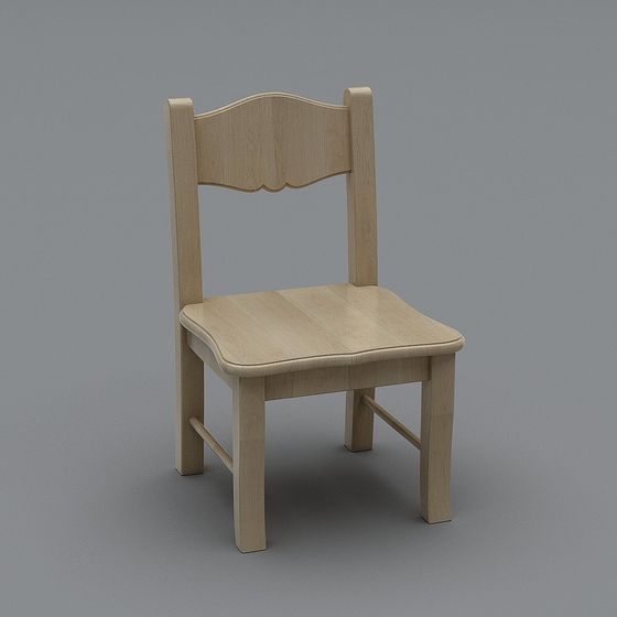 Elegant Wooden Chair 3D model for Creative Spaces