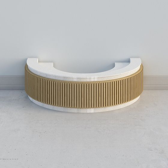 Semi-Circular Reception Desk 3D model for Modern Interiors