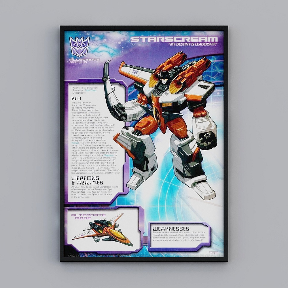 High-Detail Starscream 3D model from Transformers