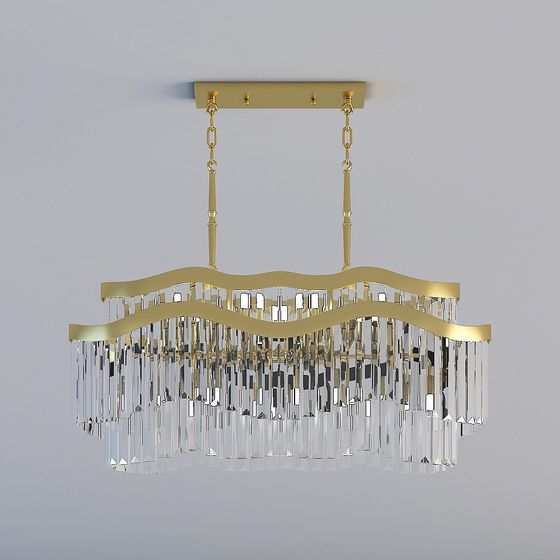 Glamorous Crystal Chandelier 3D model for Luxe Interiors