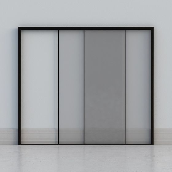 Elegant Glass Sliding Door 3D model