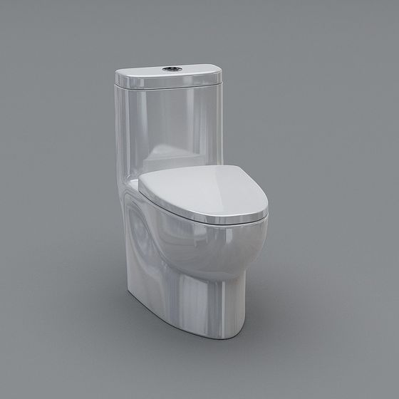 Sleek Low-Poly Toilet 3D Model Design