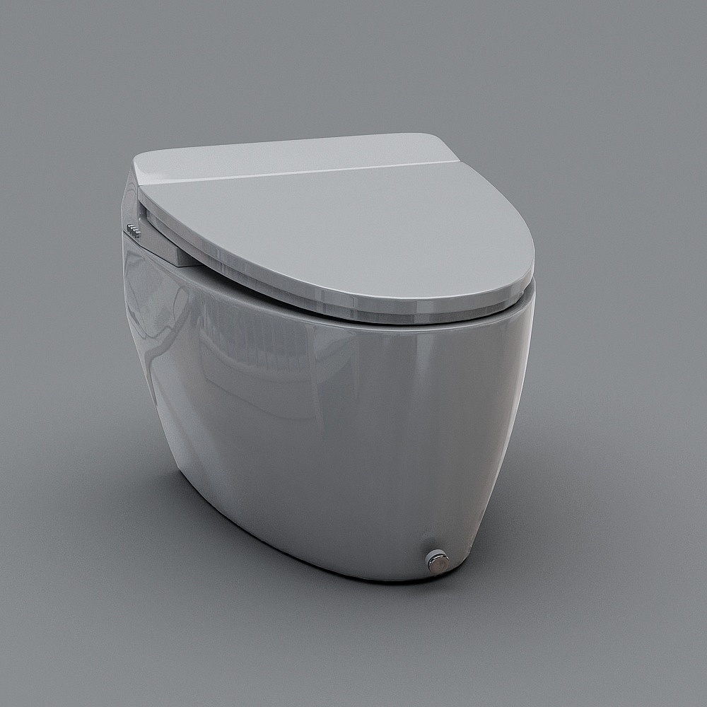 Smart Wall-Mounted Toilet 3D model
