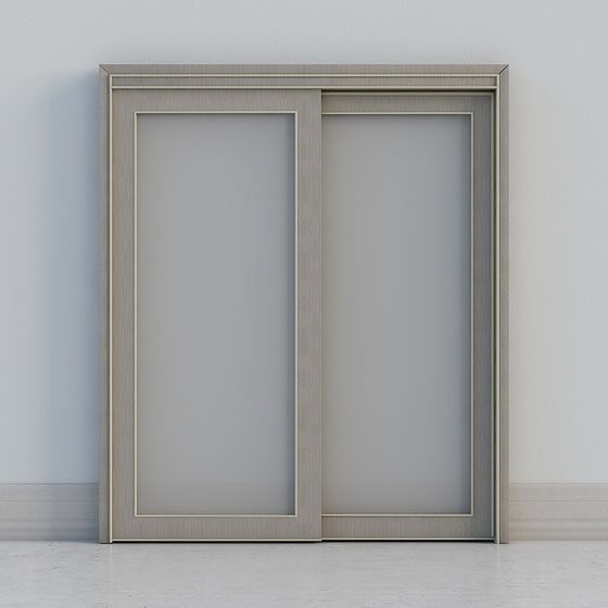 Elegant Glass Sliding Door 3D model for Creative Projects