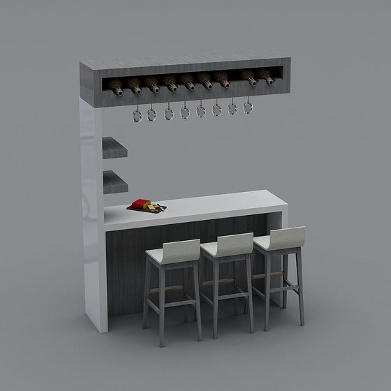 Modern Bar Counter 3D model for Urban Interiors